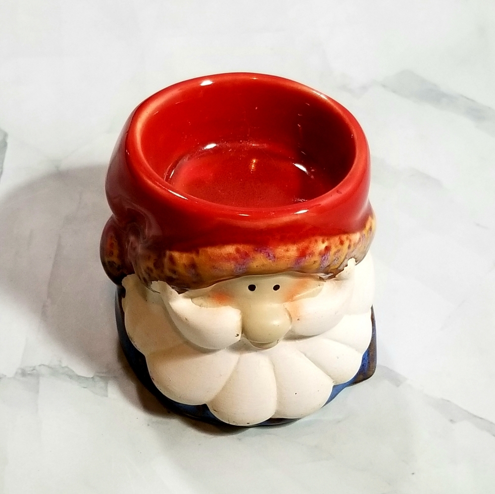 Santa tea candle holder